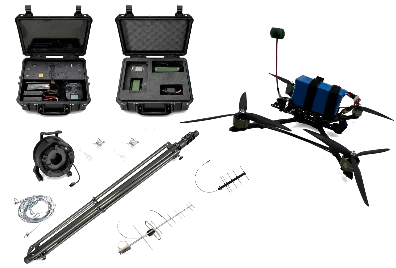 FPV-10 system: aircraft, control cases, mast and antennas